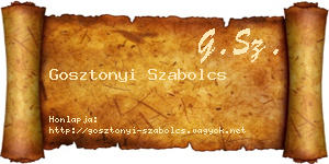Gosztonyi Szabolcs névjegykártya