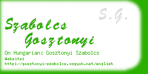 szabolcs gosztonyi business card